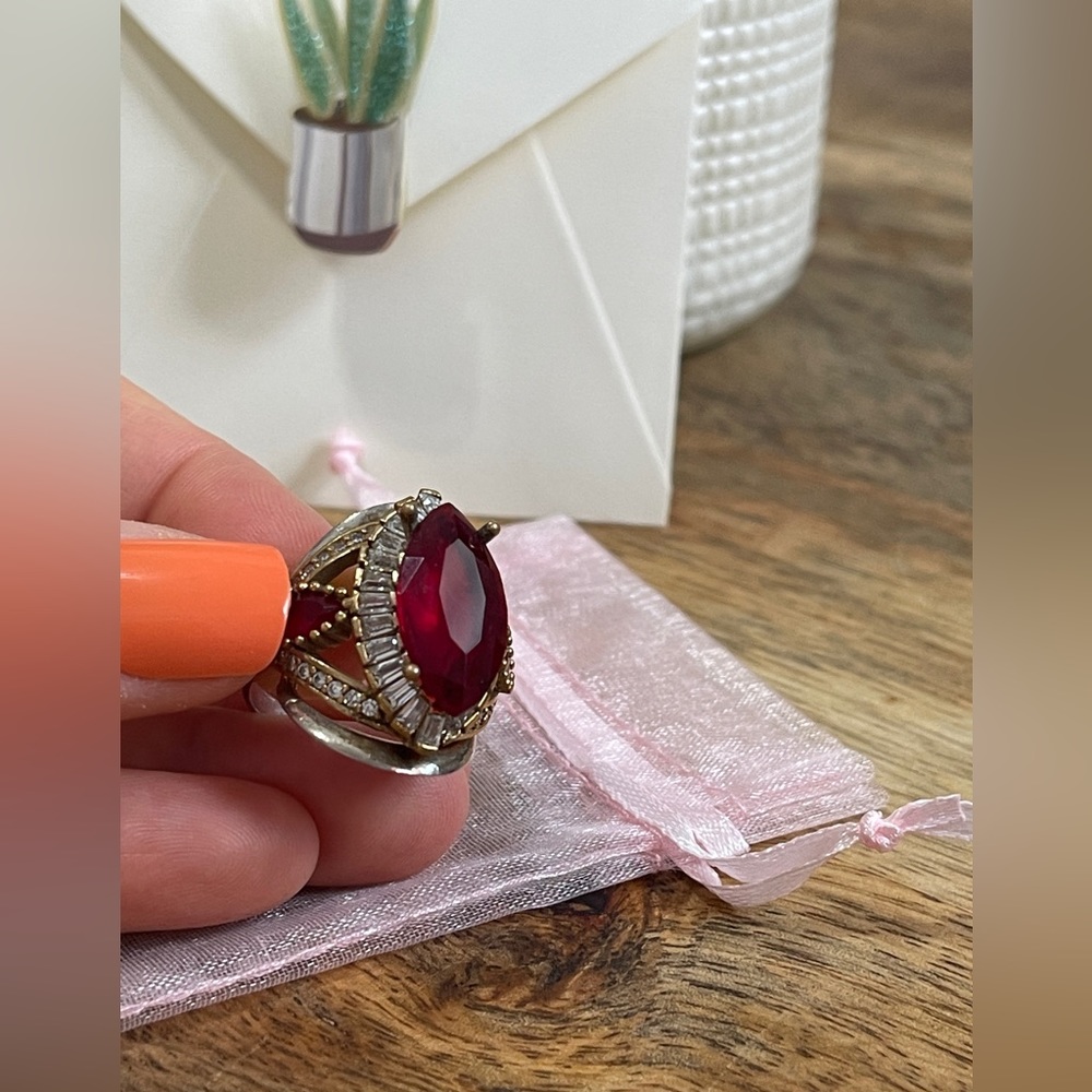 Handmade Turkish women ring two tone ( silver and gold )color